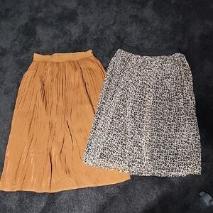 a new day Tan and Leopard Print Midi Skirt Set